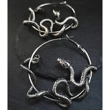 Goth Snake Hoop Earrings Wiccan Gothic Punk Rock Grunge Novelty Statement Women