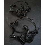Goth Snake Hoop Earrings Wiccan Gothic Punk Rock Grunge Novelty Statement Women