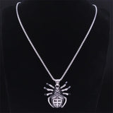 Goth Spider Halloween Pendant Necklace for Men Punk Rock Gothic Jewelry