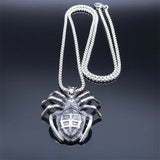 Goth Spider Halloween Pendant Necklace for Men Punk Rock Gothic Jewelry