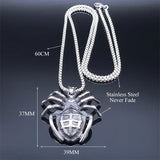Goth Spider Halloween Pendant Necklace for Men Punk Rock Gothic Jewelry