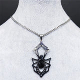 Goth Spider Stainless Steel Hip Hop Necklace Men Silver Punk Rock Necklace