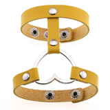 Goth Spike Bracelets Gothic Punk Yellow PU Leather Couple Bracelets
