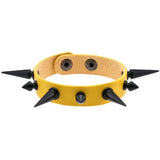 Goth Spike Bracelets Gothic Punk Yellow PU Leather Couple Bracelets