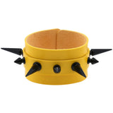 Goth Spike Bracelets Gothic Punk Yellow PU Leather Couple Bracelets