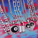 Goth Style Number 8 Necklace for Women Jewelry