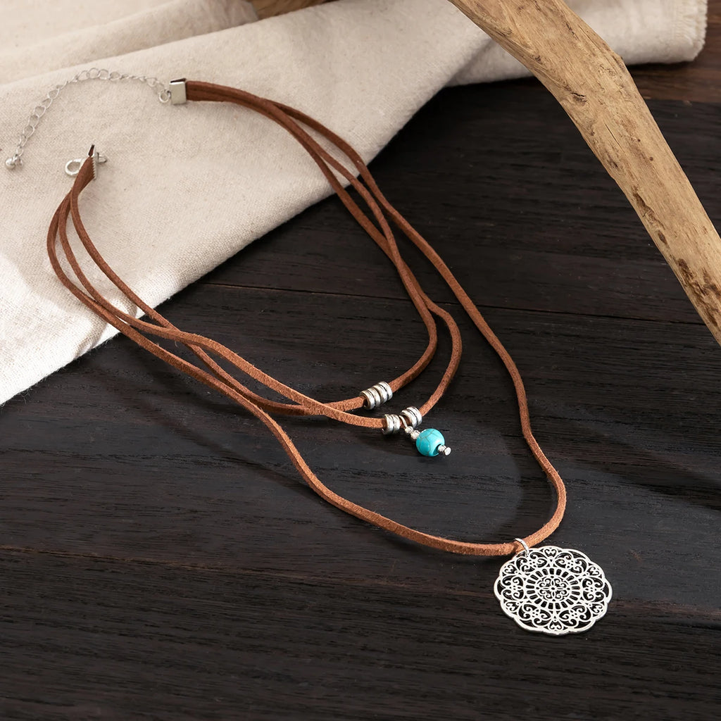 Goth Coin Pendant Choker Multilayer Necklace Velvet Chain Halloween