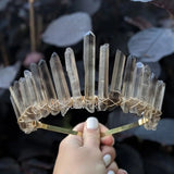 Goth Witch Crown Wicca Maleficent Halloween Smoky Quartz Crown Priestess
