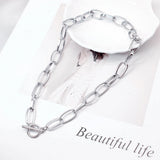 Goth Metal Net Choker Chain Neck Strap Girl Kpop Collar