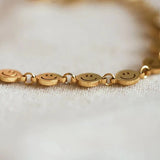 Gothic 18K Plated Smiley Face Bracelet Daily Christmas Gift Jewelry Women
