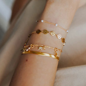 Gothic 18K Plated Smiley Face Bracelet Daily Christmas Gift Jewelry Women