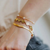 Gothic 18K Plated Smiley Face Bracelet Daily Christmas Gift Jewelry Women