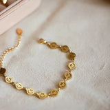 Gothic 18K Plated Smiley Face Bracelet Daily Christmas Gift Jewelry Women