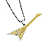 Gothic Titanium Steel Guitar Necklace Men Women Accessories