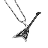 Gothic Titanium Steel Guitar Necklace Men Women Accessories