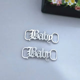 Gothic Baby Girl Letter Shoelace Stainless Steel Shoe Tags