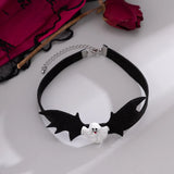 Gothic Bat Choker Necklace Halloween Accessories Ghost Necklaces
