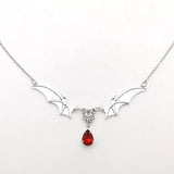 Gothic Bat Clavicle Chain Sweater Necklace Halloween Witch Bat Jewelry