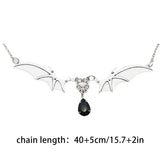Gothic Bat Clavicle Chain Sweater Necklace Halloween Witch Bat Jewelry