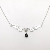 Gothic Bat Clavicle Chain Sweater Necklace Halloween Witch Bat Jewelry