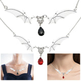 Gothic Bat Clavicle Chain Sweater Necklace Halloween Witch Bat Jewelry