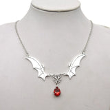 Gothic Bat Clavicle Chain Sweater Necklace Halloween Witch Bat Jewelry