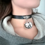 Gothic Bells Necklace Punk Rock Cosplay Harajuku Sexy Leather Heart Spike Choker