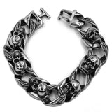 Gothic Biker Skull Bracelet Stainless Steel Titanium Jewelry