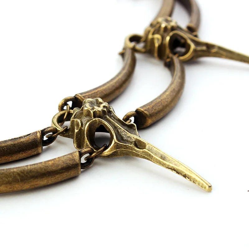 Gothic Bird Skull Ankel Bracelet Women Vintage Evil Magic Foot Ornament