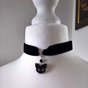 Gothic Cat Charm Necklace Hip Hop Punk Jewelry
