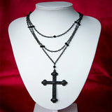 Gothic Cross Long Necklace Men's Women's Witchcraft Punk Hip Hop Jewelry