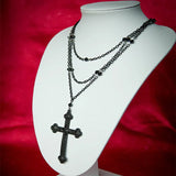 Gothic Cross Long Necklace Men's Women's Witchcraft Punk Hip Hop Jewelry