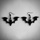 Gothic Dark Bat Coffin Pentagon Moon Lantern Earring