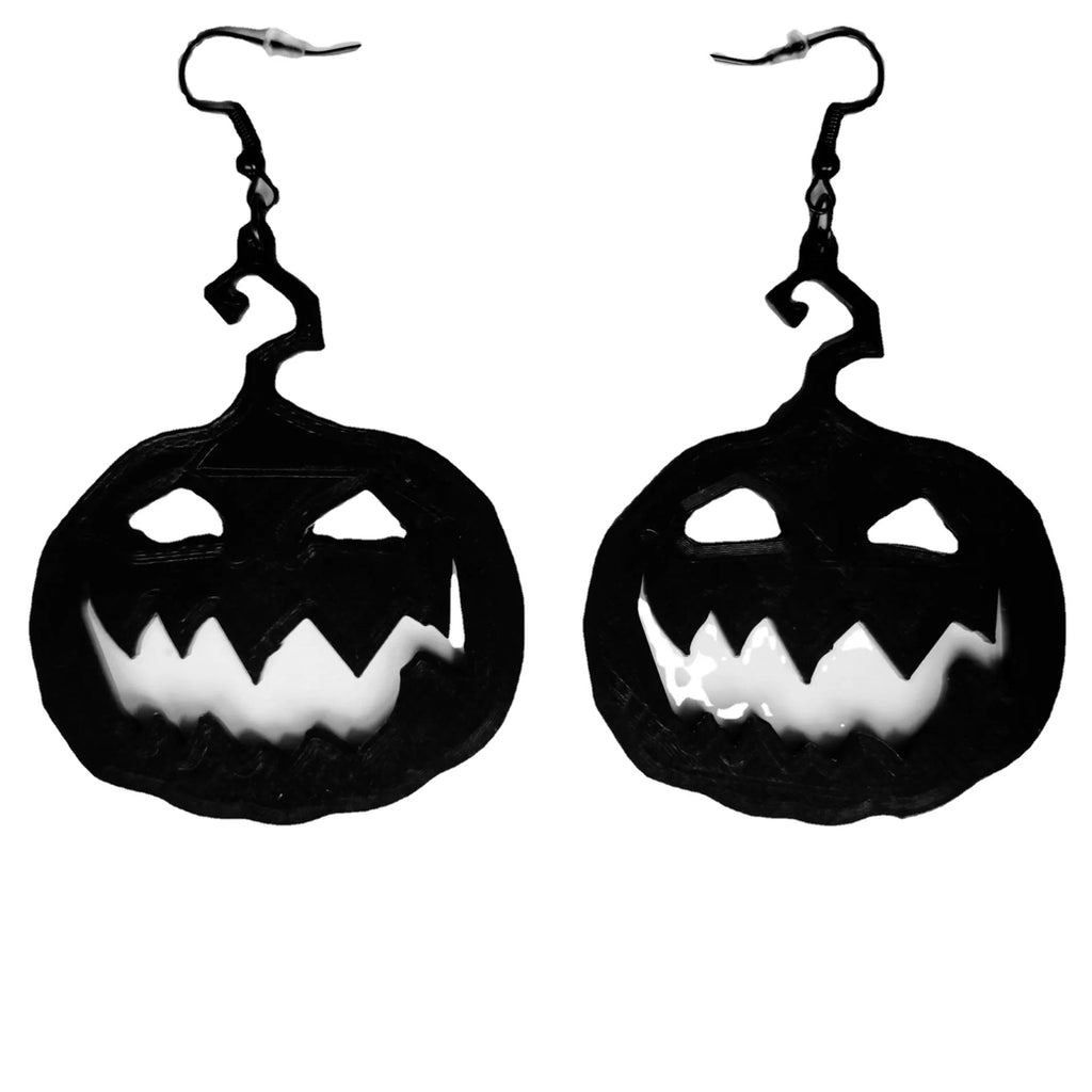 Gothic Dark Bat Coffin Pentagon Moon Lantern Earring