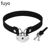Gothic Goth PU Leather Choker Necklace Hollow Heart Rivet Spike Chains