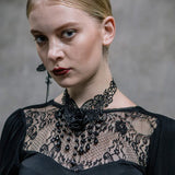 Gothic Lace Choker Necklace Cosplay Rose Beads Pendant Steampunk Party Chain