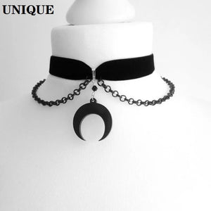 Gothic Moon Chain Choker for Women Girls Punk Jewelry