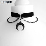 Gothic Moon Chain Choker for Women Girls Punk Jewelry