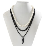 Gothic Wing Pendant Necklace with Twisted Chain