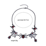 Gothic Spider Red Crystal Pendant Necklace
