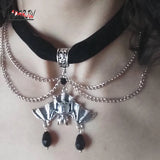 Gothic Velvet Choker Bat Necklace Victorian Creativity Gorgeous Punk Jewelry