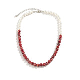 Gothic Bloody Pattern Pearl Necklace Layer Choker Halloween Jewelry