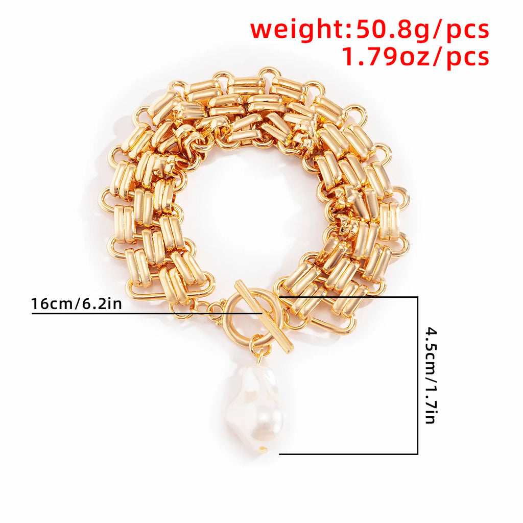Vintage Pearl Bracelet Bangle for Women Men Armband