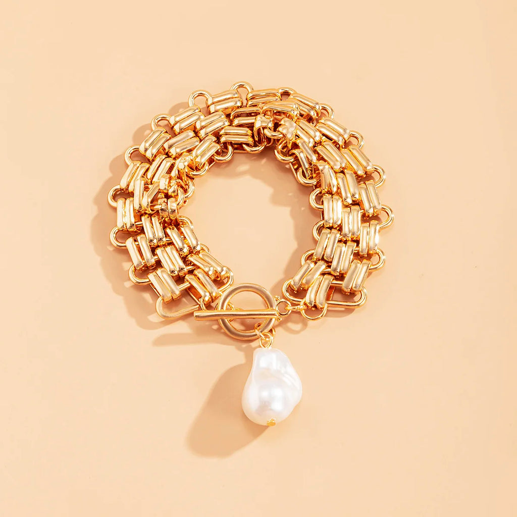 Vintage Pearl Bracelet Bangle for Women Men Armband