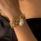 Vintage Pearl Bracelet Bangle for Women Men Armband