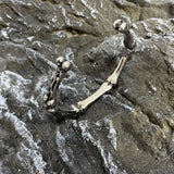 Gothic Bone Adjustable Stainless Steel Bracelet Punk Skeleton Bangle