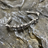 Gothic Bone Adjustable Stainless Steel Bracelet Punk Skeleton Bangle