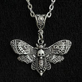 Gothic Butterfly Necklace Death Moth Pendant Chain Skull Rock Goth Silver