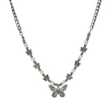 Gothic Butterfly Pendant Necklace Choker Hippop Pearl Chain