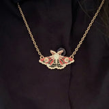 Gothic Moth Necklace Moon, Celestial Witch Accessories, Halloween Party